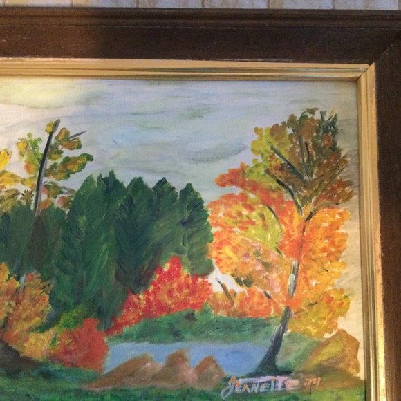 Vintage Original art oil painting natural Canada scene fall scene wall decor - Picture 3 of 9